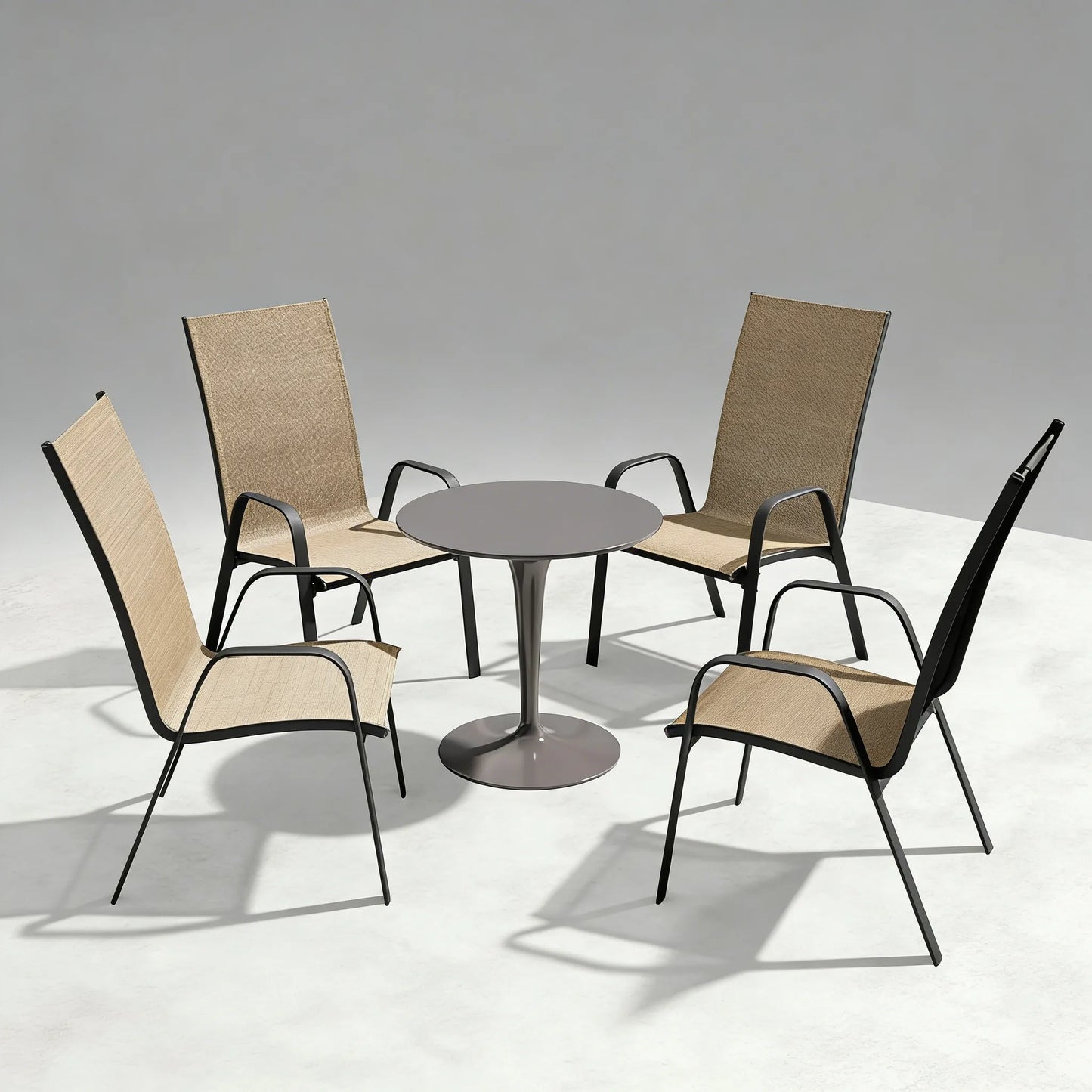 Modern Outdoor Dining Chairs, 4-Pack: Space Saving