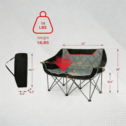 Portable Camping Bench: Foldable Armrests, Easy Storage