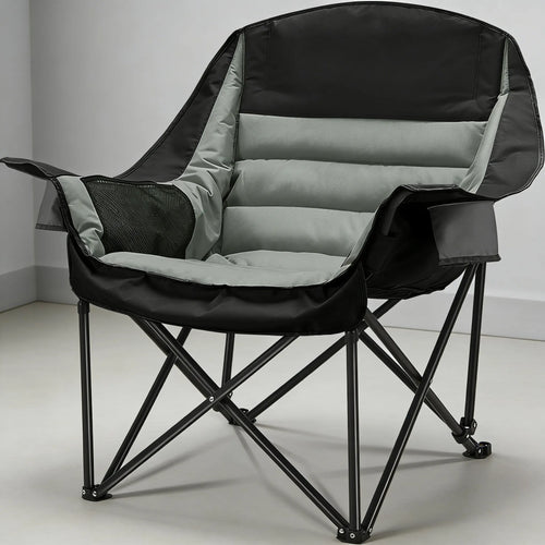 Portable Folding Chair with Side Pocket & Carry Bag