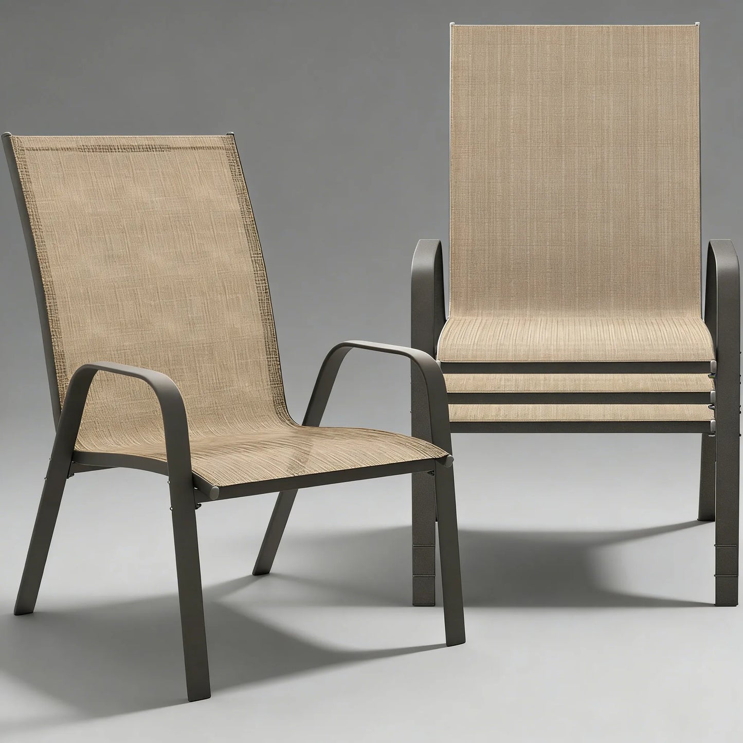 Modern Outdoor Dining Chairs, 4-Pack: Space Saving