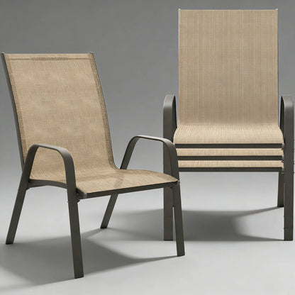 Modern Outdoor Dining Chairs, 4-Pack: Space Saving