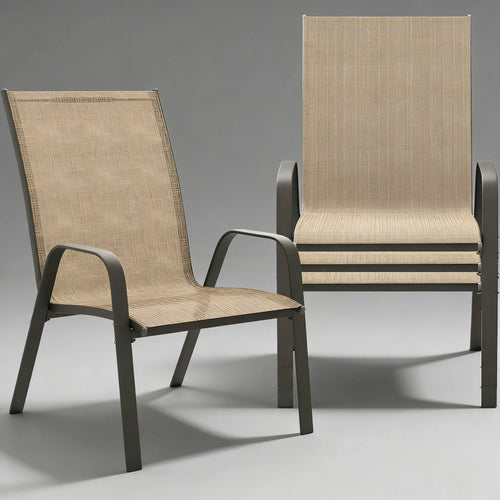Modern Outdoor Dining Chairs, 4-Pack: Space Saving