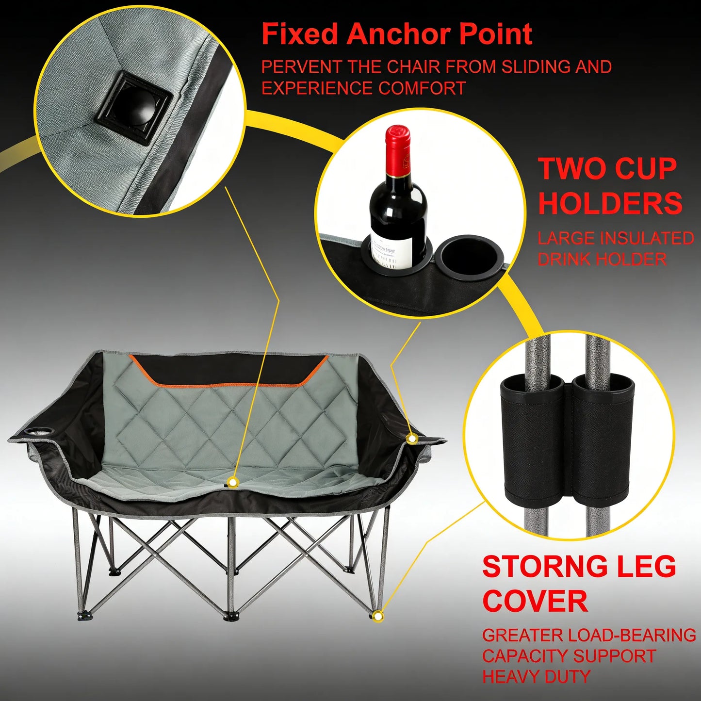 Portable Camping Bench: Foldable Armrests, Easy Storage