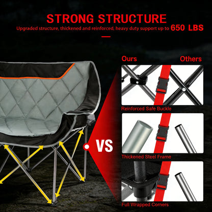 Portable Camping Bench: Foldable Armrests, Easy Storage