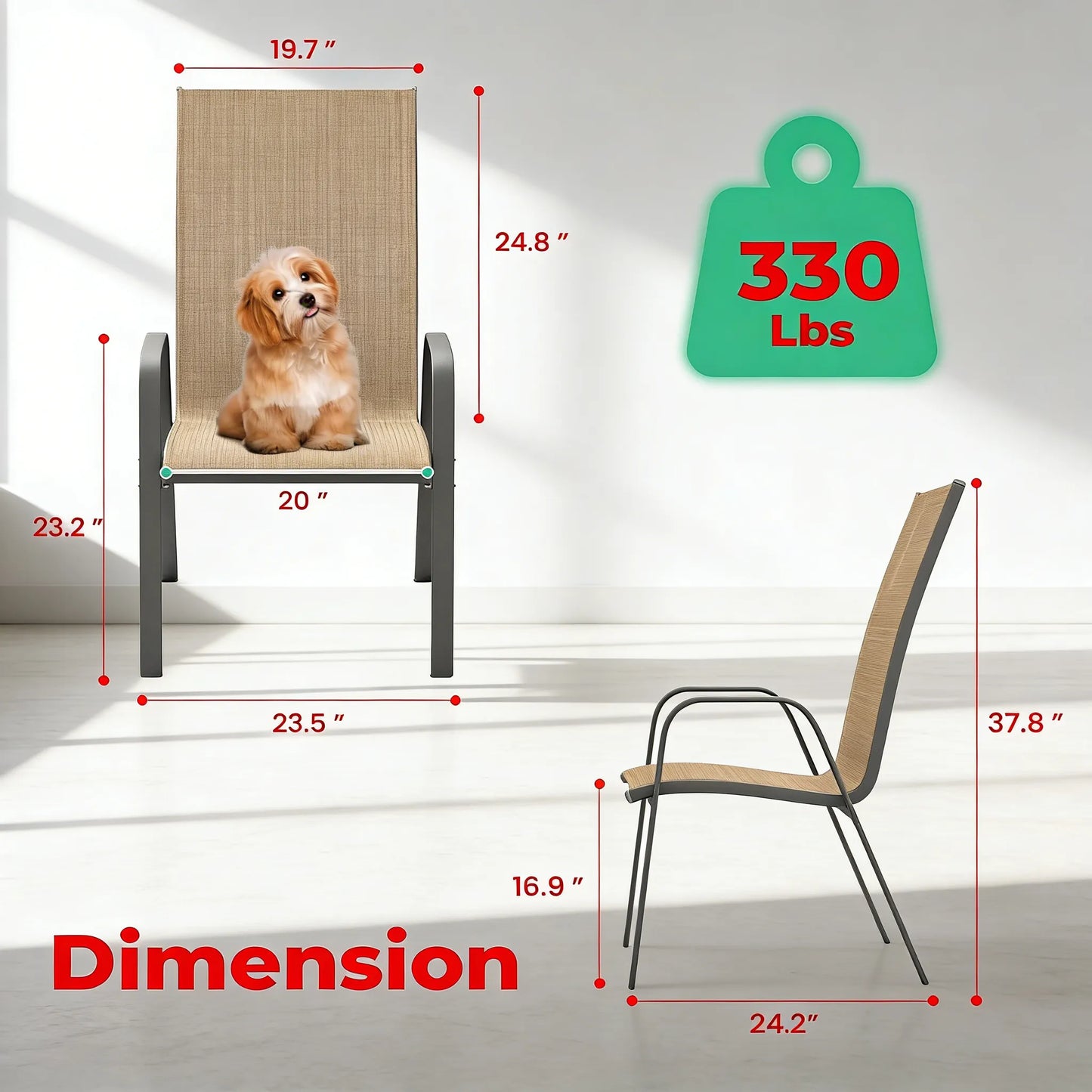 Modern Outdoor Dining Chairs, 4-Pack: Space Saving