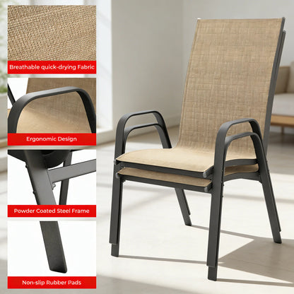 Modern Outdoor Dining Chairs, 4-Pack: Space Saving